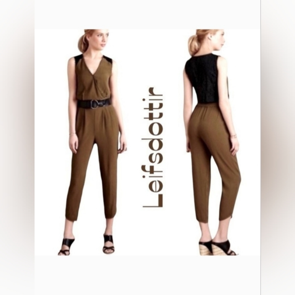Leifsdottir Anthropologie 4p Pants Jumper Jumpsuit Tank Wide Leg Trousers One Pi